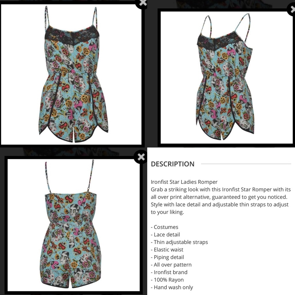 Iron Fist star crossed romper ( size small ) - Picture 9 of 17